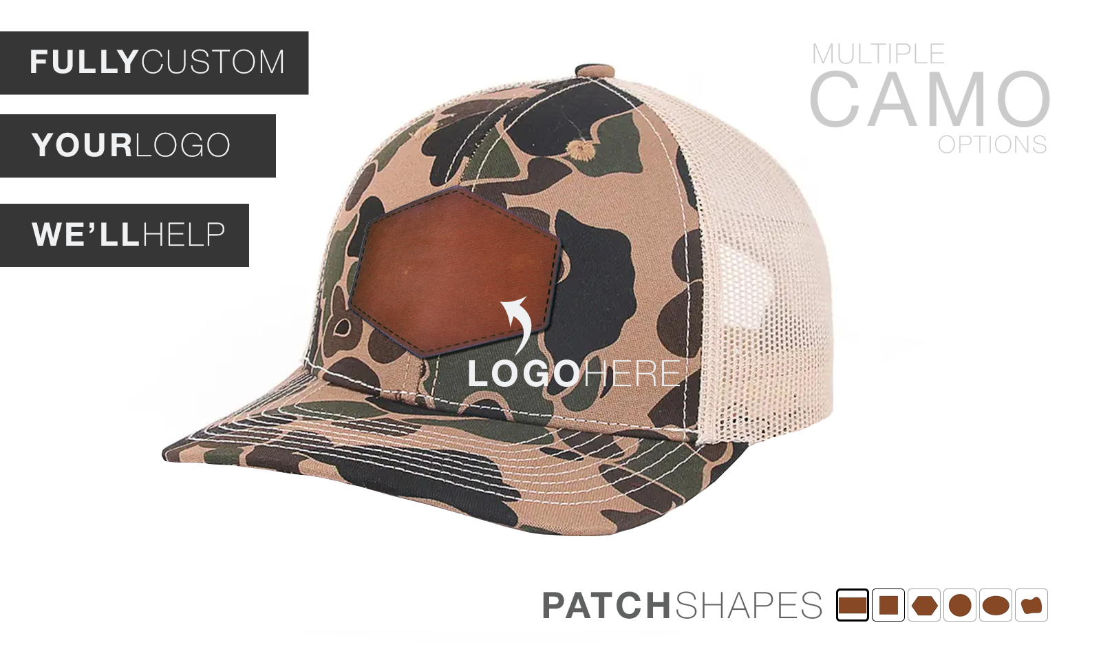 Camo Hats Custom Leather Patch MDHatCo